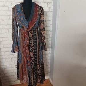 Patchwork print dress